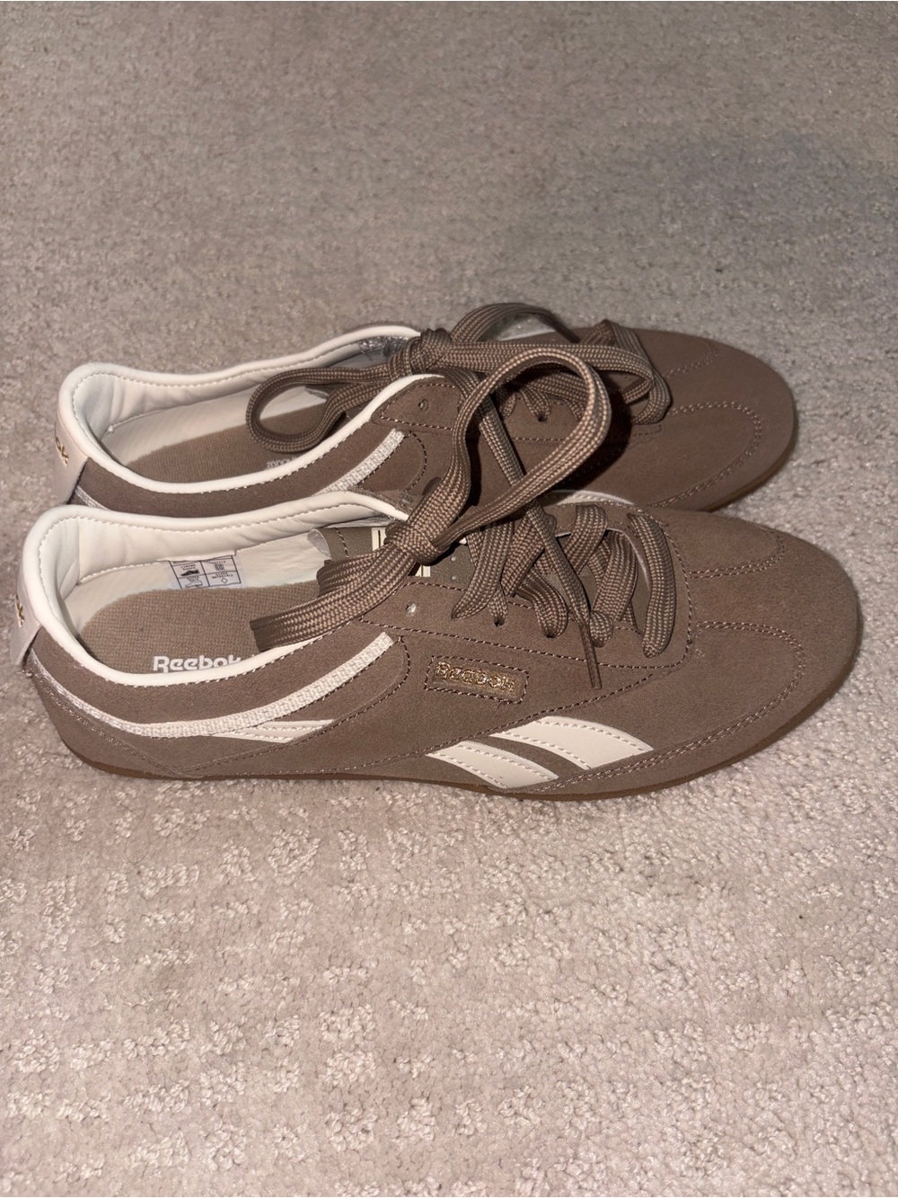 Reebok Women’s Low-Profile Brown and White Sneakers